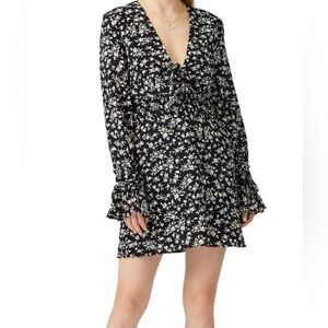 The East Order Elsa black/white floral dress, large